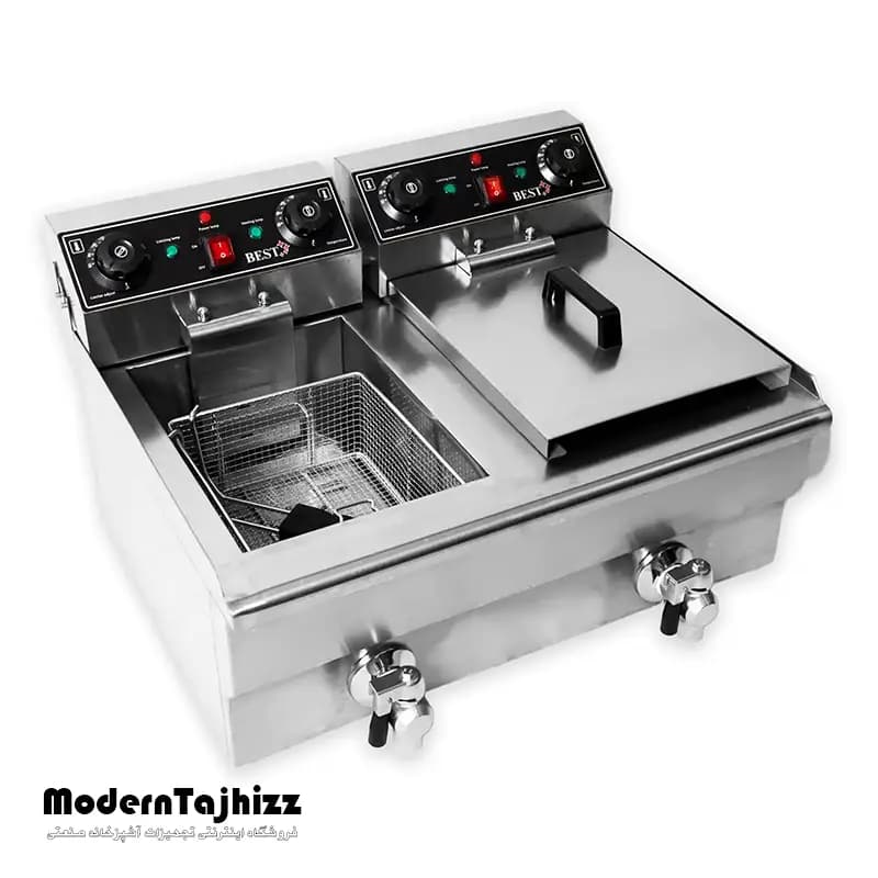 سرخ کن دو لگنه برقی با شیر تخلیه مدل PT-169 بست BEST — تصویر ۷