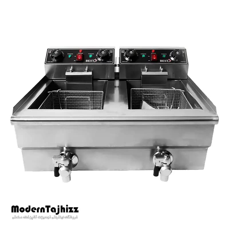 سرخ کن دو لگنه برقی با شیر تخلیه مدل PT-169 بست BEST — تصویر ۵