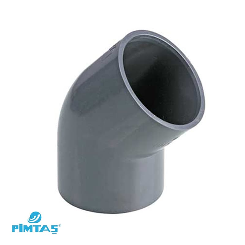 زانو 45درجه چسبی 90سانتی UPVC