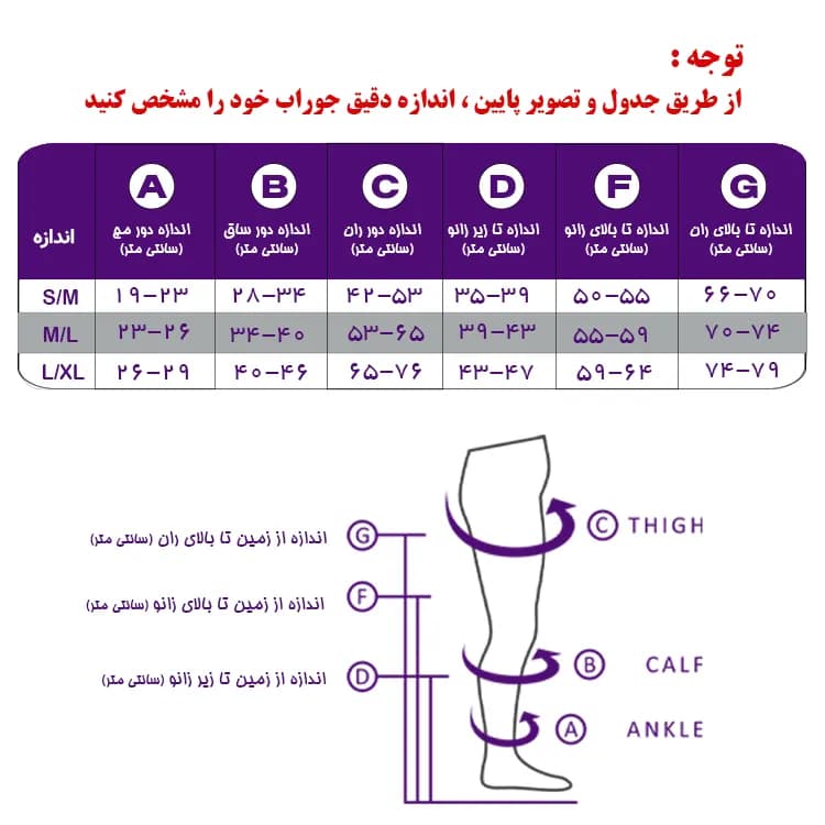 جوراب واریس ورنا BG کد S102 — تصویر ۲