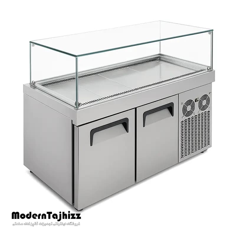 شو کیس فرانسوی 130 سانتی‌متر ارتفاع شیشه 30 سانتی‌متر مکث سیلور MAX SILVER