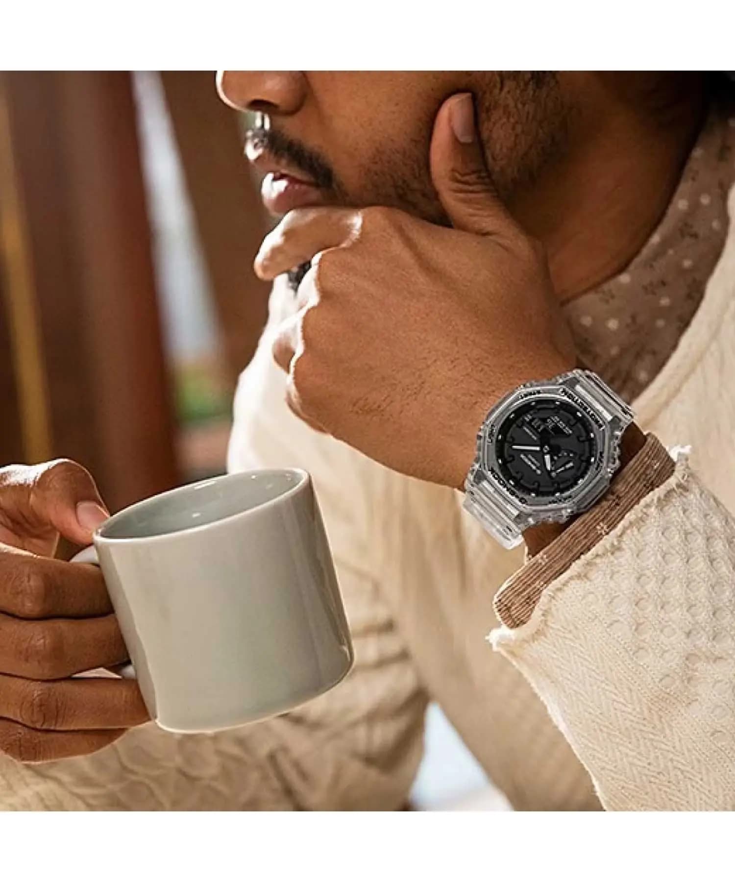 ساعت مردانه کاسیو (Casio) اصل|مدل GA-2100SKE-7ADR — تصویر ۱۲