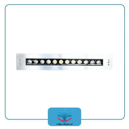 چراغ توکار استخری مستطیل استیل 12 وات تک رنگ