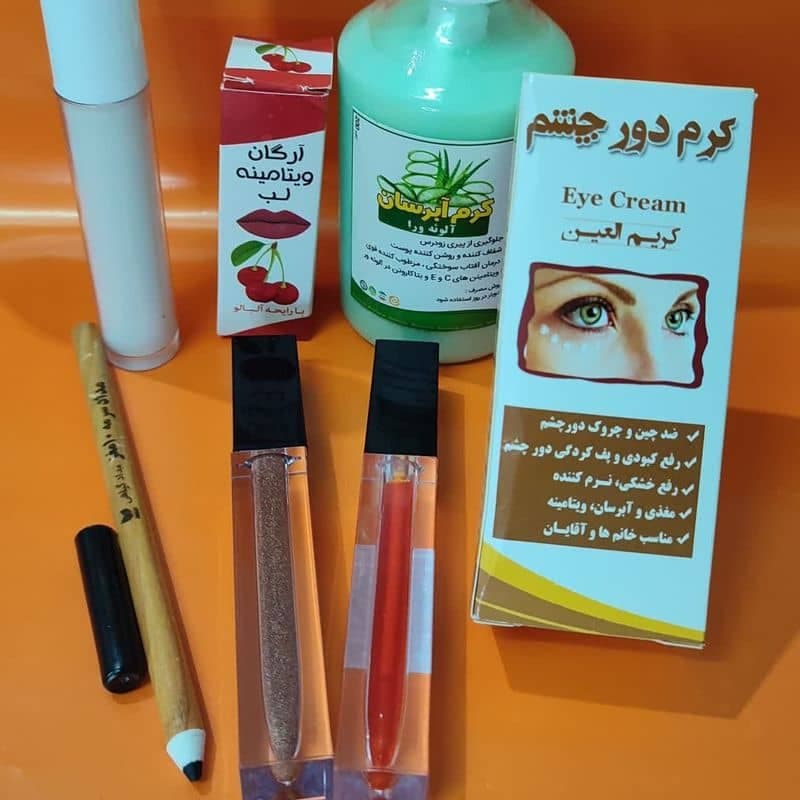 مراقبت پوست و آرایش صورت، لب و دور چشم و ابرو پک 6 تایی و یک بالم لب ویتامینه رایگان🤩❤️🍀