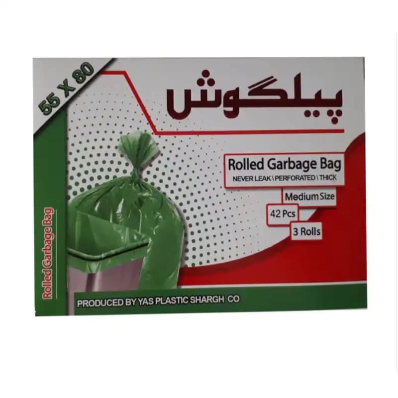 کیسه زباله رولی پیلگوش سبز (متوسط)