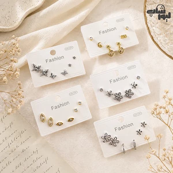پک گوشواره میخی با میخ نقره کد 840
