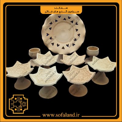 ست هفت سین نقش دار پایه دار سفالند