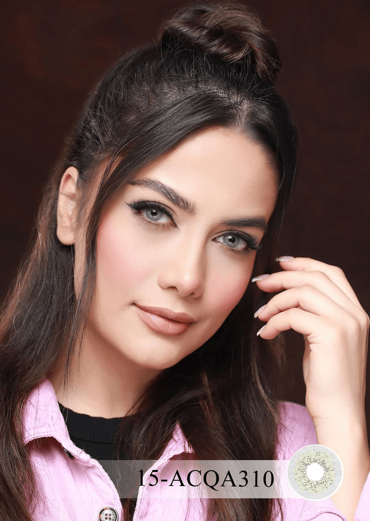 لنز چشم بیوتی شماره ۱۵ کد مدل ACQA310 رنگ سبز یخی روشن، دوردار — تصویر ۲