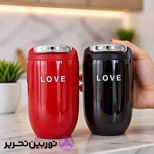 تراول ماگ مینی لاو (LOVE) ۳۰۰ میلی لیتر – رنگ طوسی — تصویر ۳