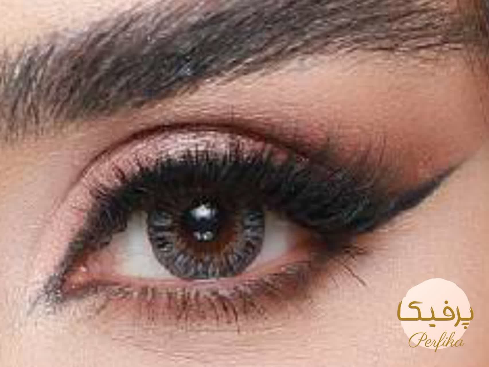 لنز چشم بیوتی شماره 11 کد مدل HJ310 رنگ طوسی عسلی روشن رگه دار