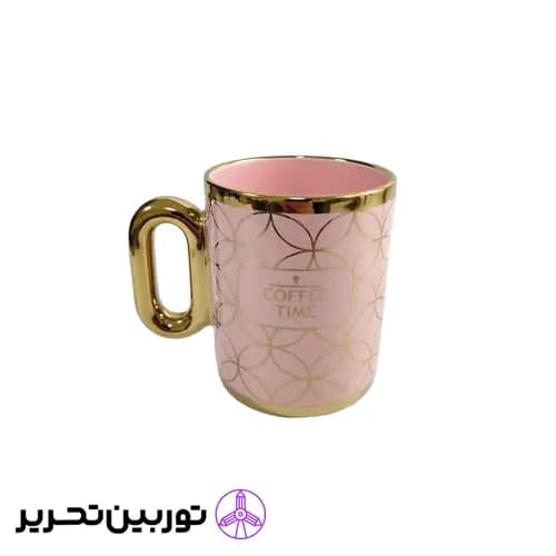 ماگ سرامیکی الماسی صورتی طلایی – طرح 3