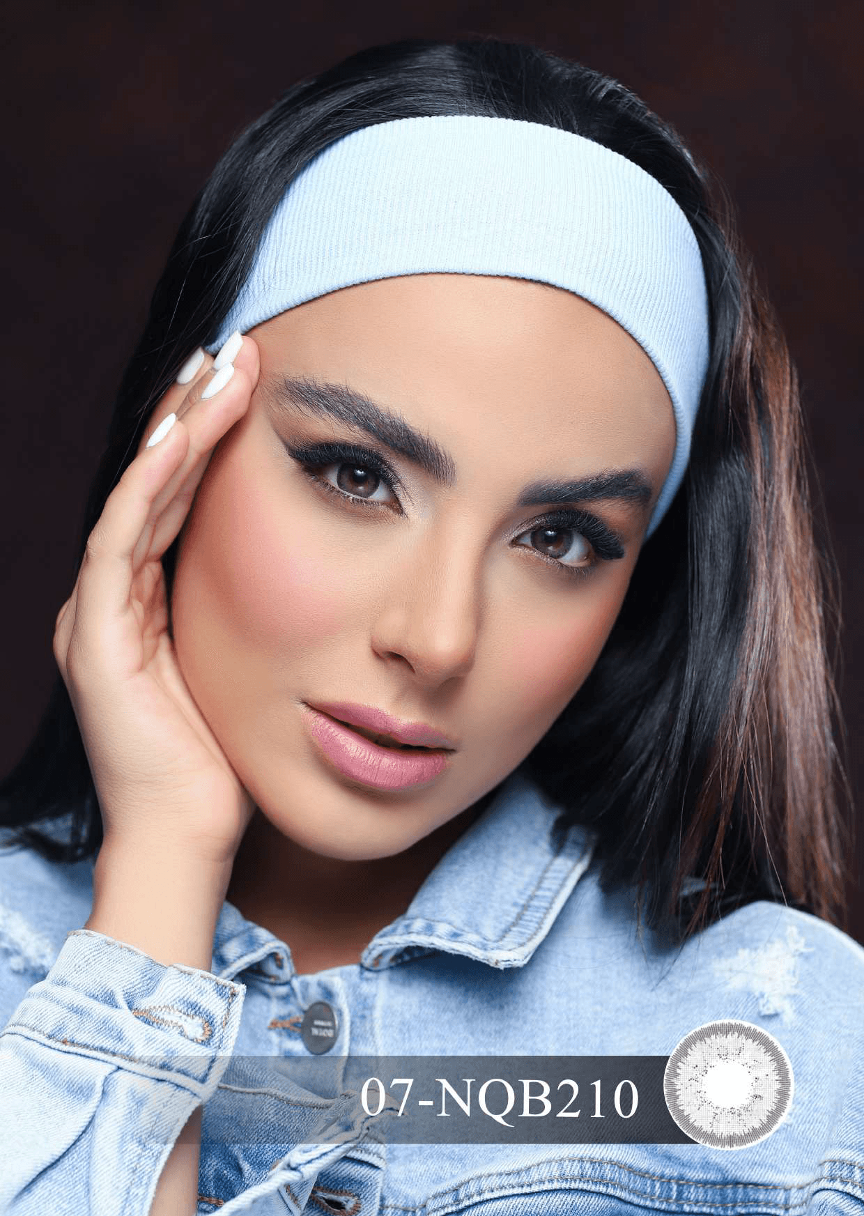 لنز چشم بیوتی شماره ۷ کد مدل NQB210 رنگ خاکستری تیره دوردار — تصویر ۲