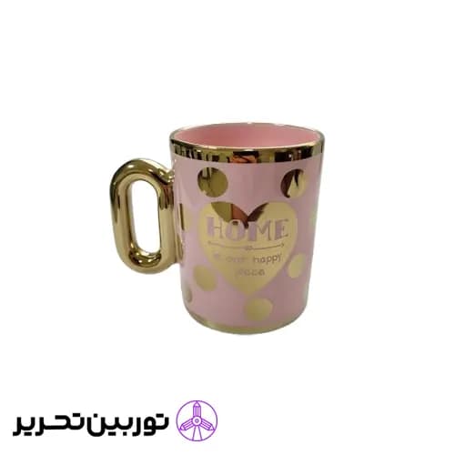 ماگ سرامیکی الماسی صورتی طلایی – طرح 1
