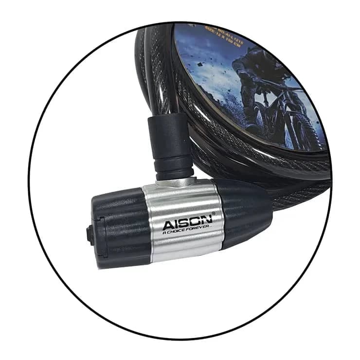 قفل دوچرخه سیم بکسلی آیسون مدل AI-L 1215 — تصویر ۴