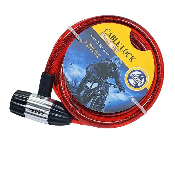 قفل دوچرخه سیم بکسلی آیسون مدل AI-L 1215 — تصویر ۸