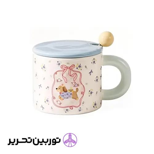 ماگ سرامیکی دربدار گلی – طرح سگ