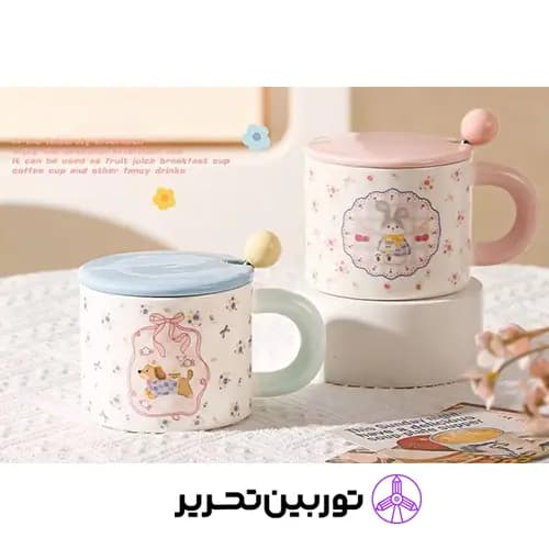 ماگ سرامیکی دربدار گلی – طرح خرگوش — تصویر ۲
