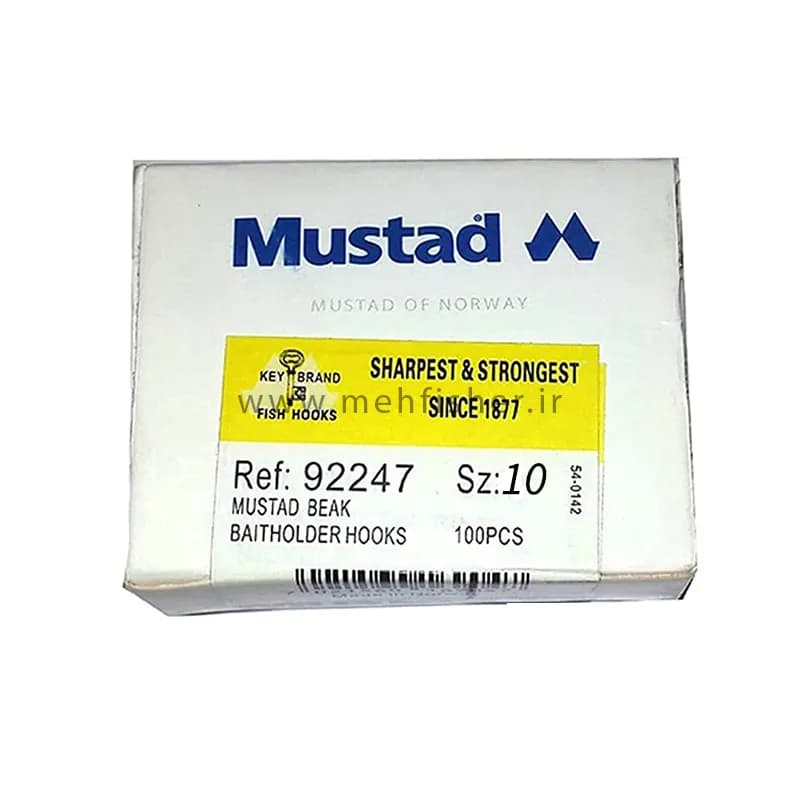 بسته ده عددی قلاب ماهیگیری موستاد سایز 10 – Mustad 92247 — تصویر ۲