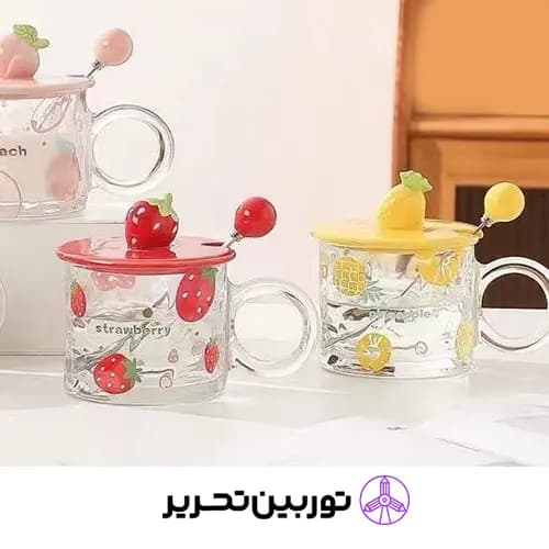 ماگ شیشه ای میوه درب سرامیکی 574-44- طرح لیمو — تصویر ۲