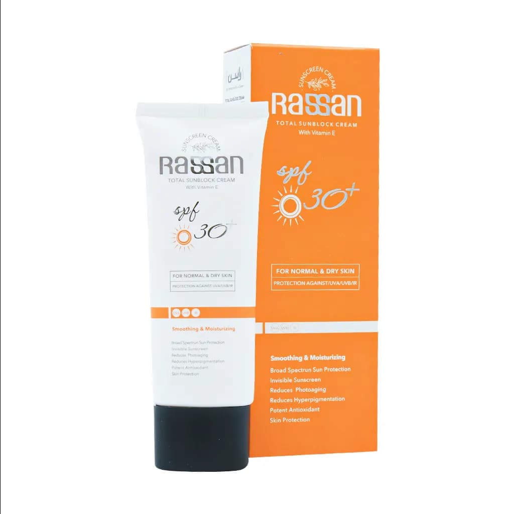 کرم ضد آفتاب پوست خشک و معمولی بی رنگ SPF30 راسن 50 میلی لیتر