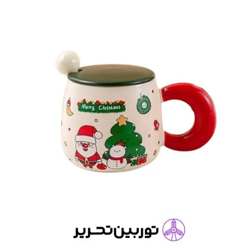 ماگ سرامیکی کریسمسی دسته تپل رنگی 658-11