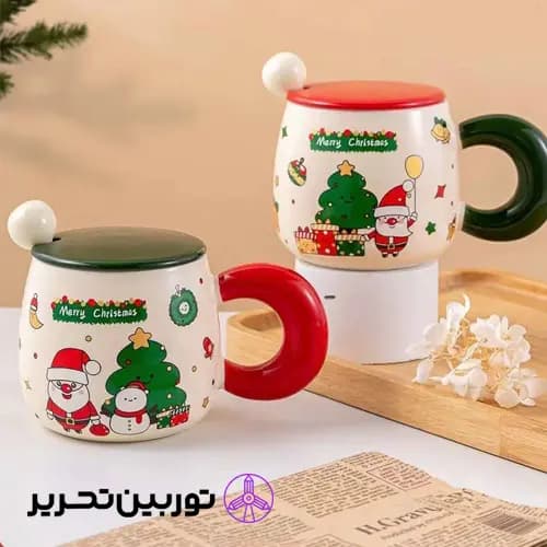 ماگ سرامیکی کریسمسی دسته تپل رنگی 658-11 — تصویر ۲