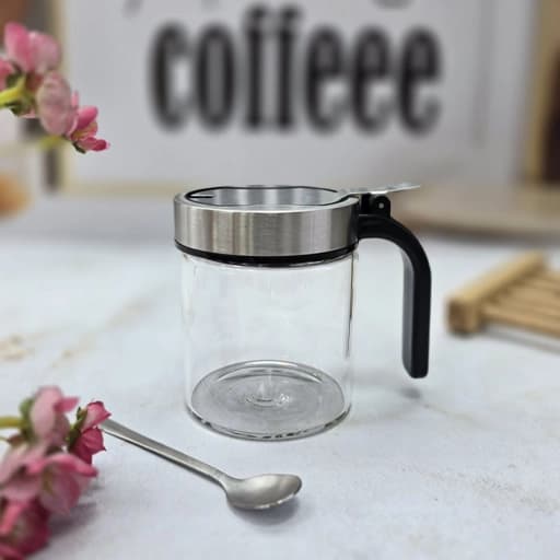 شکر پاش قاشق دار دسته دار درب استیل