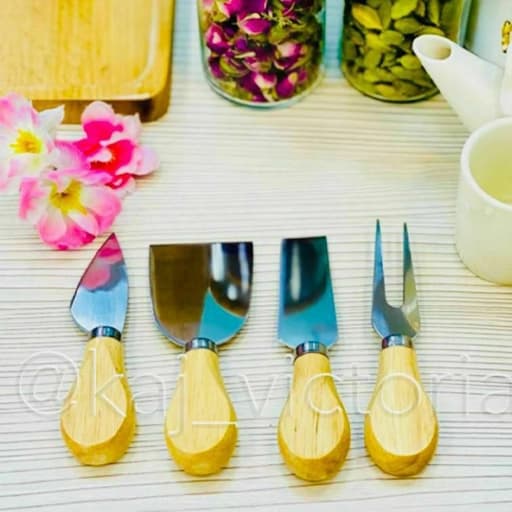 ست کره خوری و پنیر خوری دسته بامبو