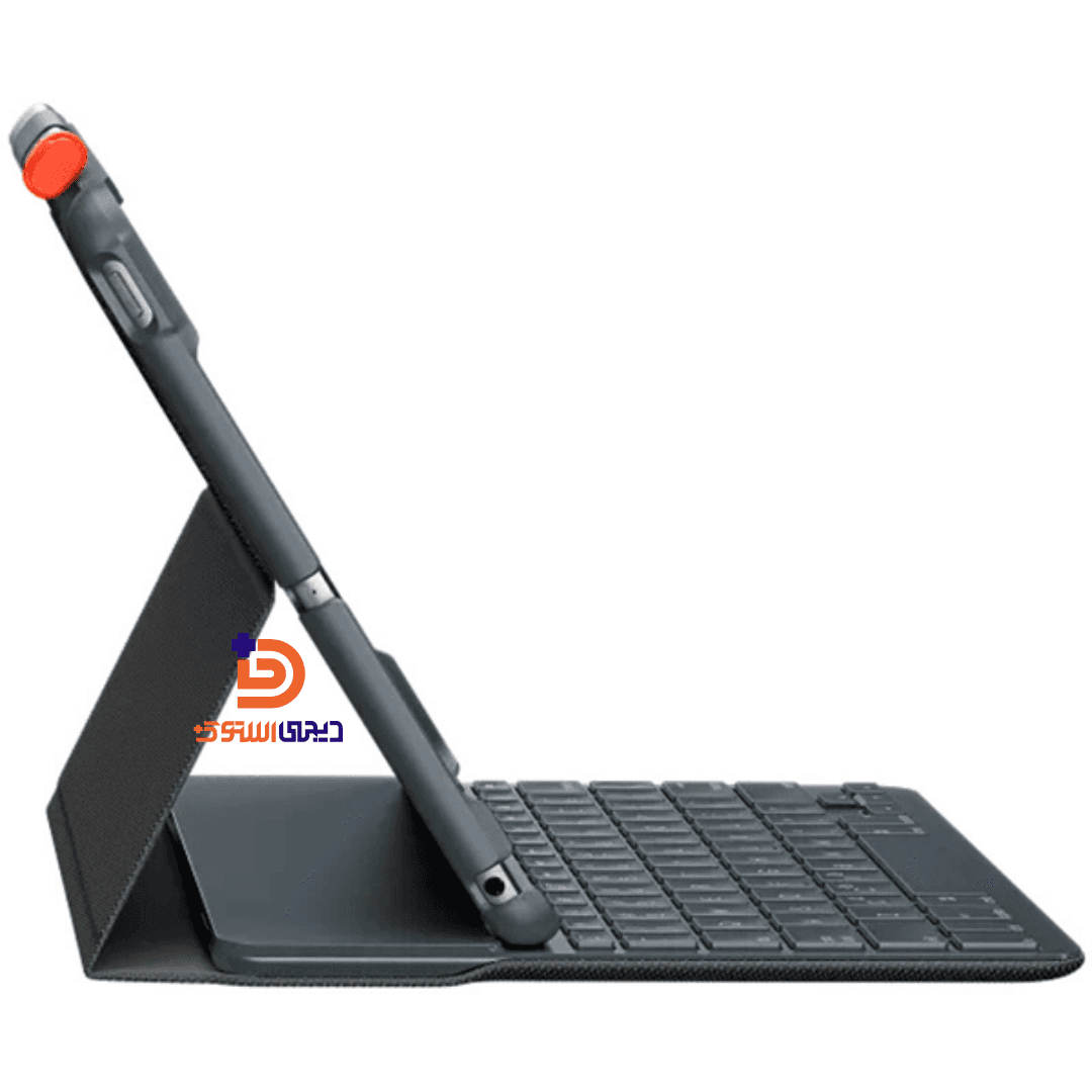 کیبورد تبلت لاجیتک مدل Slim Folio، مناسب برای تبلت اپل iPad 5 و iPad 6، طراحی ارگونومیک و سبک — تصویر ۲