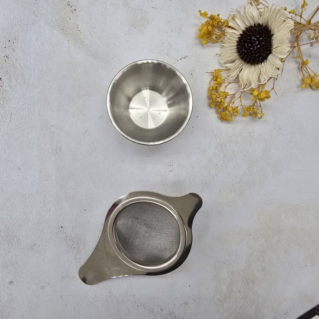 صافی چای پایه دار استیل برند شنگیا — تصویر ۴