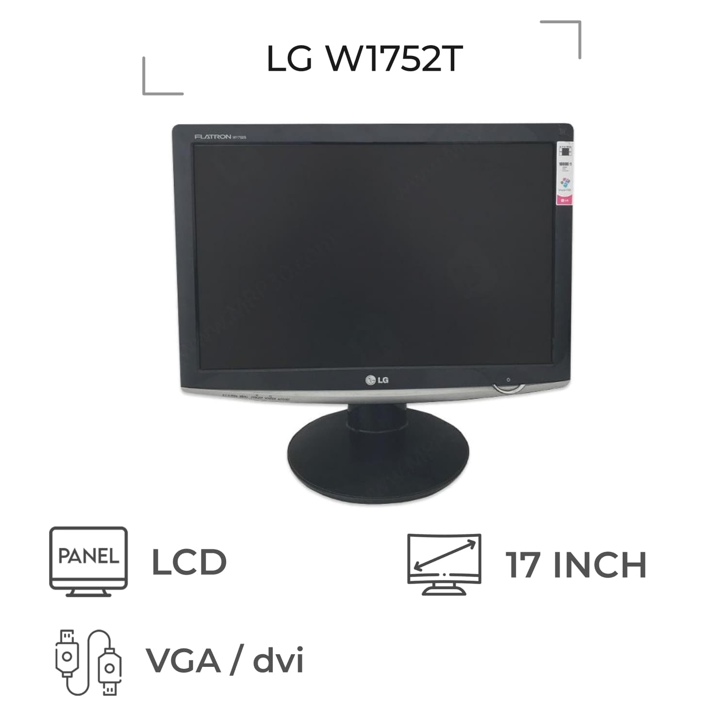 مانیتور استوک 17 اینچ مربع LG W1752T — تصویر ۳