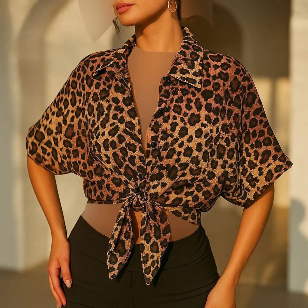 شومیز پلنگی زنانه رنگی