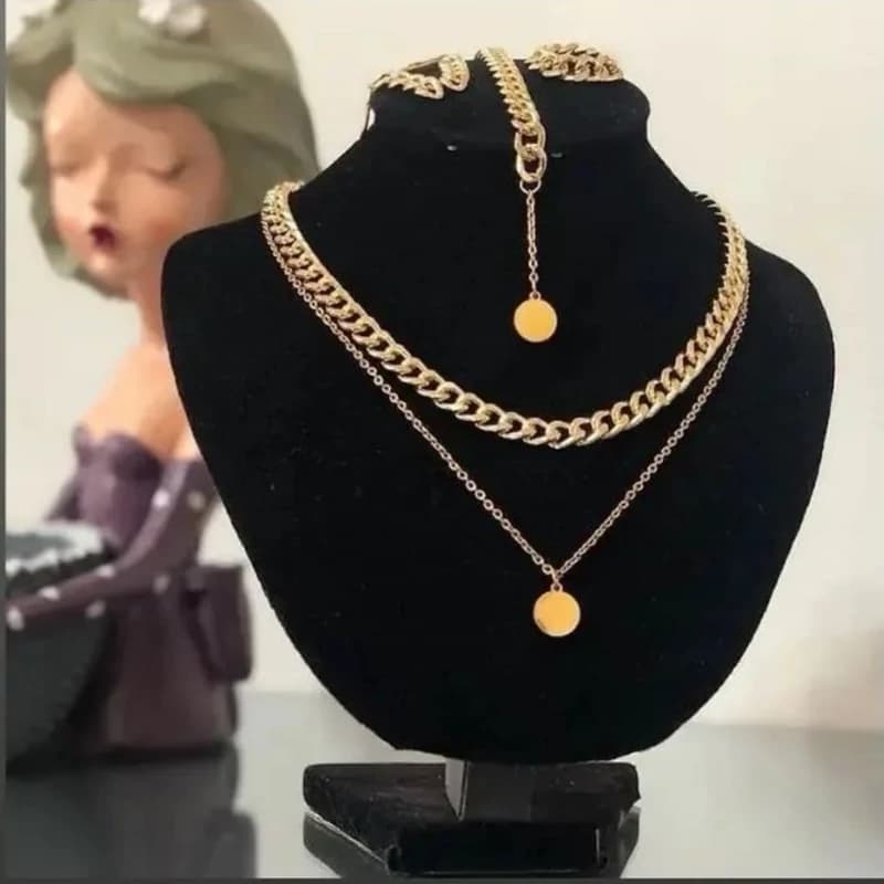 ست کارتیر استیل طلایی با آویز قلب ستاره سکه