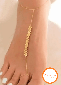 پابند تمیمه پا طرح گندمی استیل رنگ ثابت