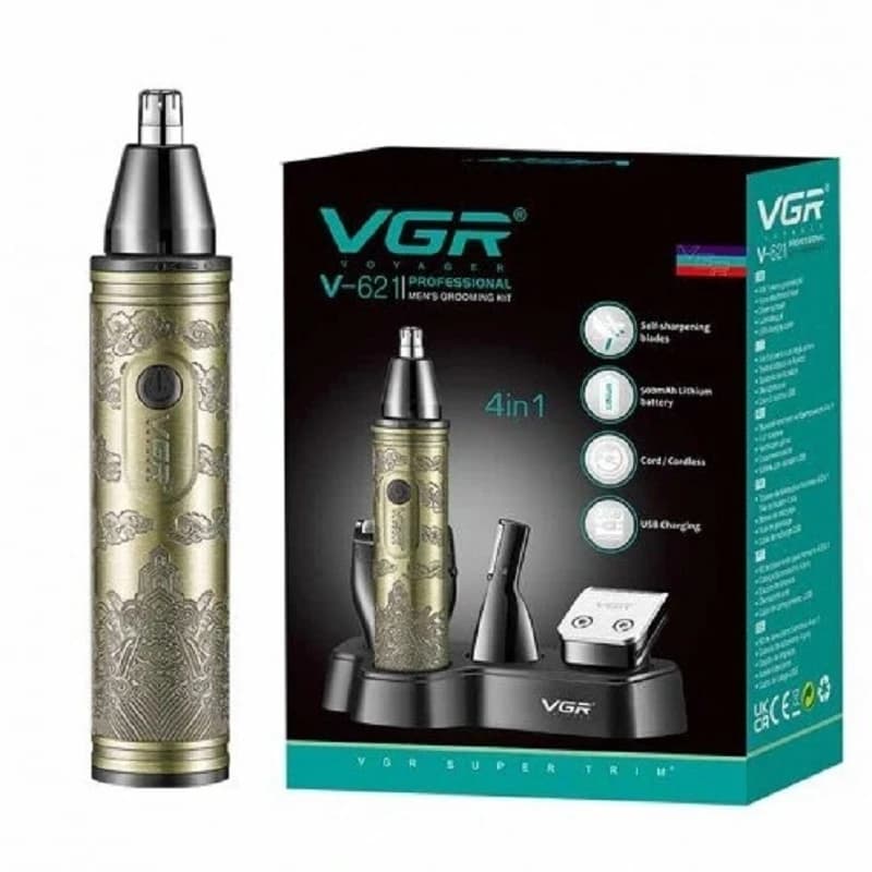 موزن گوش و بینی و خط زن و شیور بدن وی جی ار مدل V-621 (4in1) — تصویر ۲