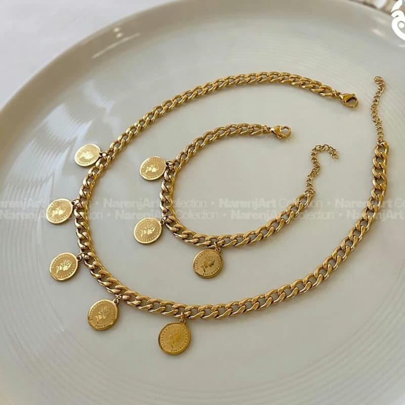 ست دستبند و گردنبند کارتیر مدل الیزابت