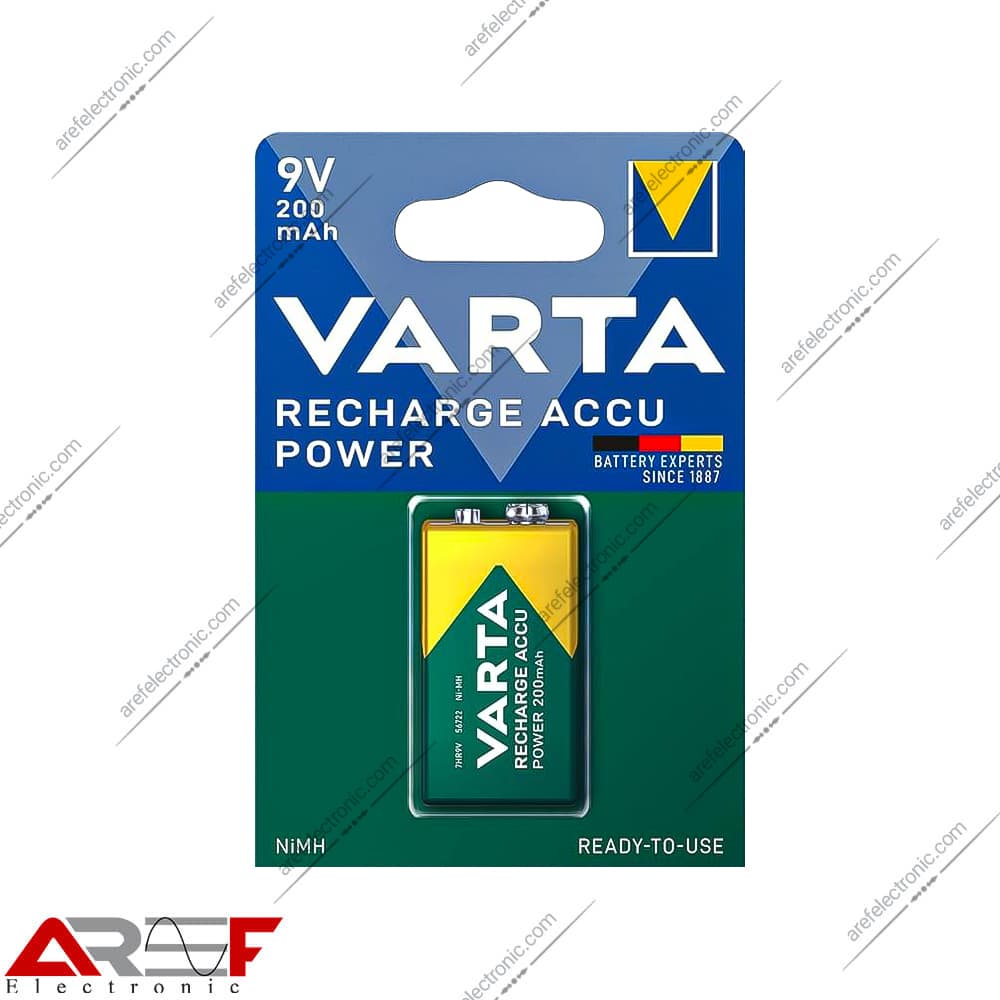 باتری کتابی 9V شارژی وارتا 200mah