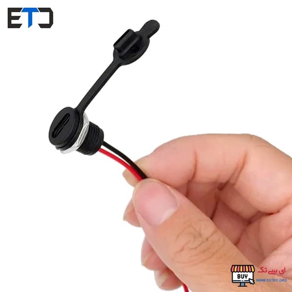کانکتور مادگی Type-c پنلی 2 پین سیم دار پیچی ضد آب دارای درپوش — تصویر ۷