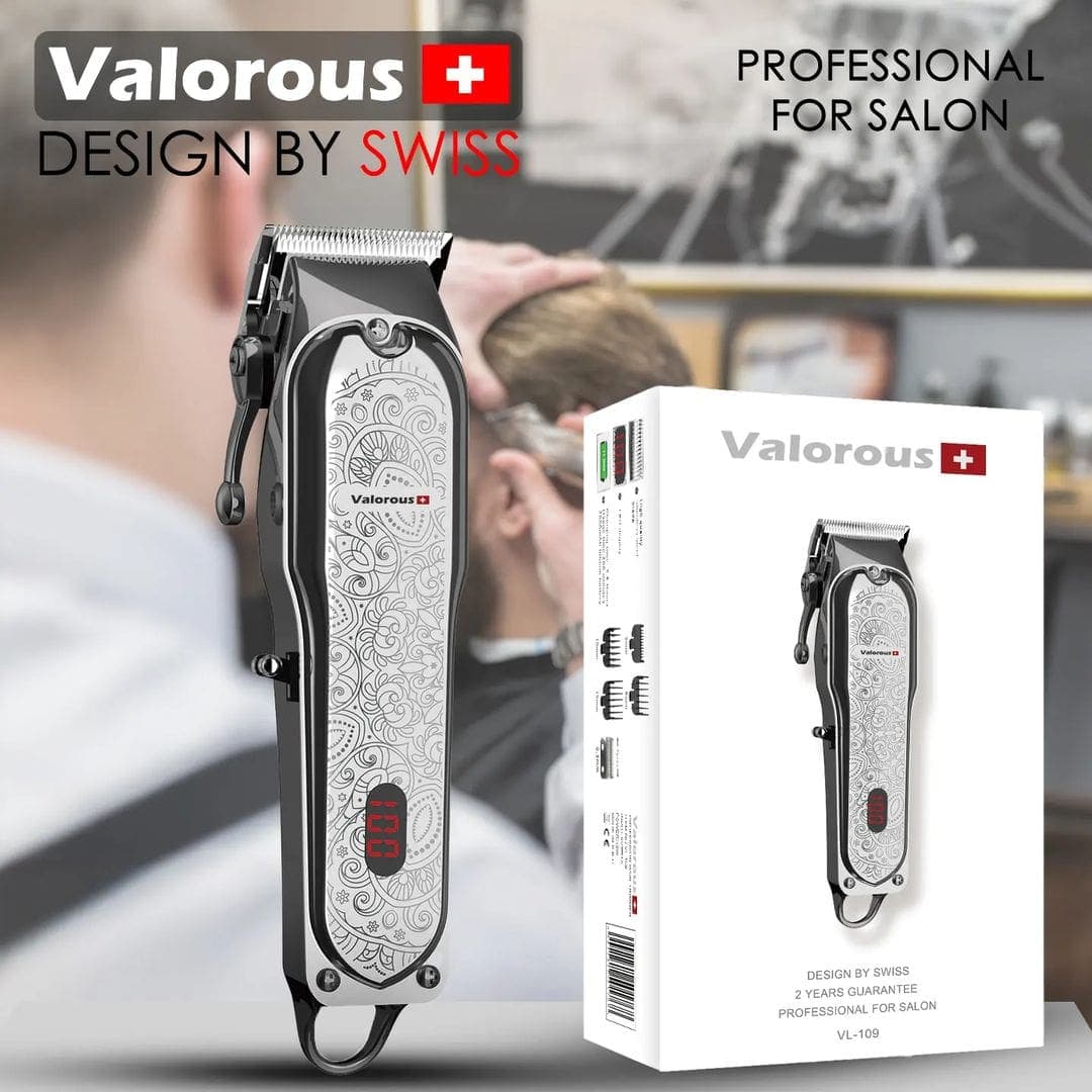 ماشین اصلاح حرفهای ولروس مدل Valorous VL-109 با تیغه استیل ضدزنگ و باتری قدرتمند 2000mAh — تصویر ۳