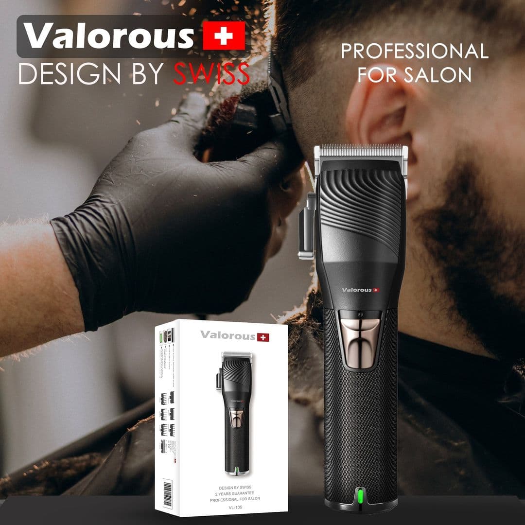 ماشین اصلاح حرفهای ولروس مدل Valorous VL-109 با تیغه استیل ضدزنگ و باتری قدرتمند 2000mAh — تصویر ۷