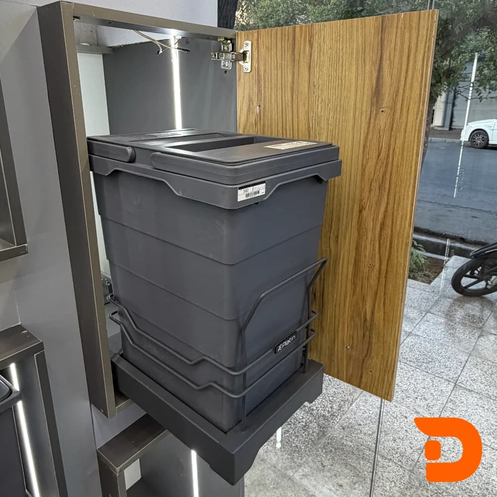 سطل زباله 40 لیتری لینک به درب پلاتین کد 3614 — تصویر ۳