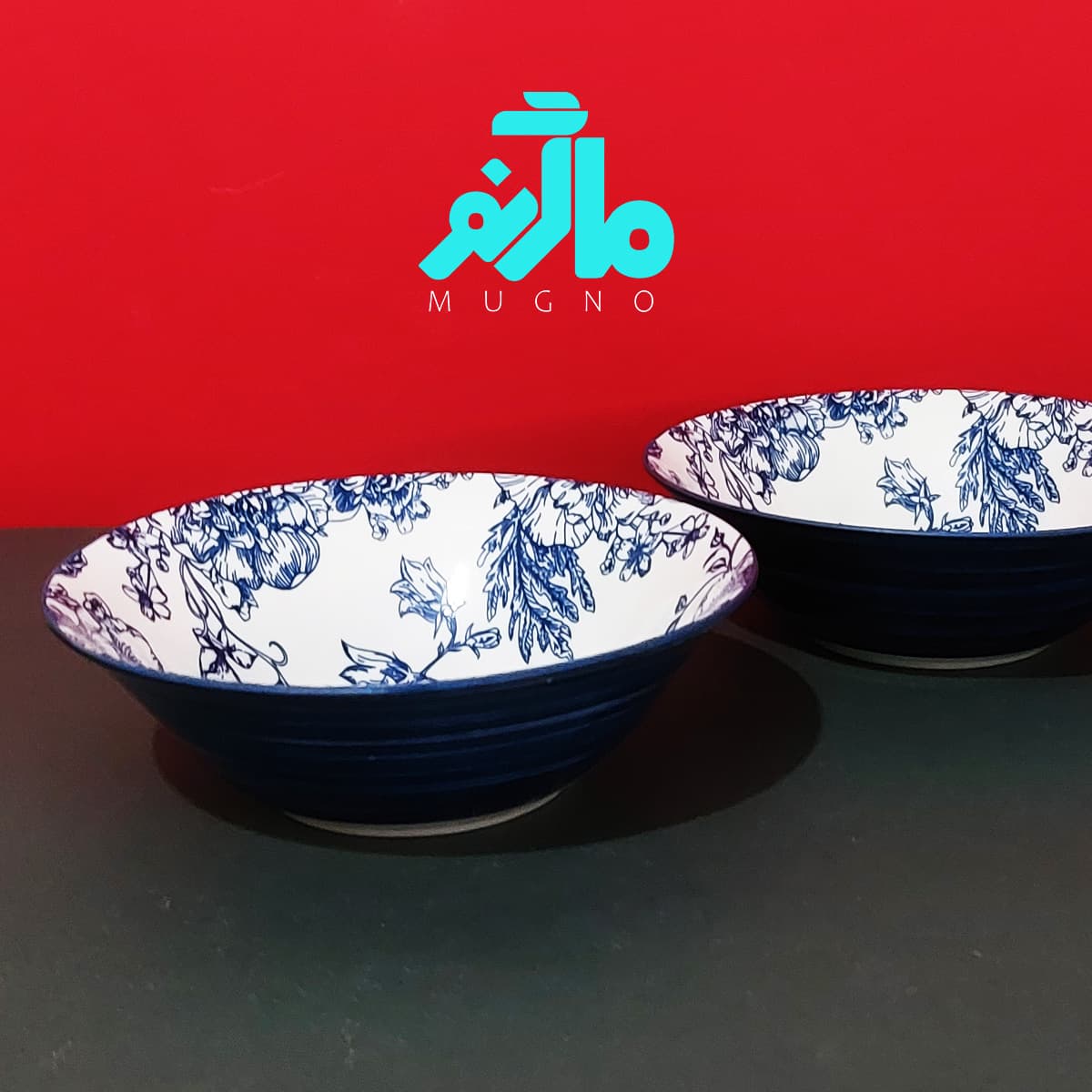 کاسه سالاد خوری گل رز آبی کد 00215 — تصویر ۵