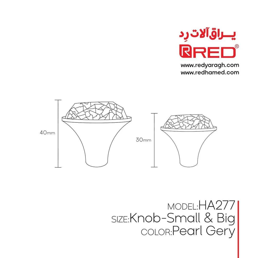 دستگیره کریستالی RED مدل HA277 طلایی — تصویر ۴
