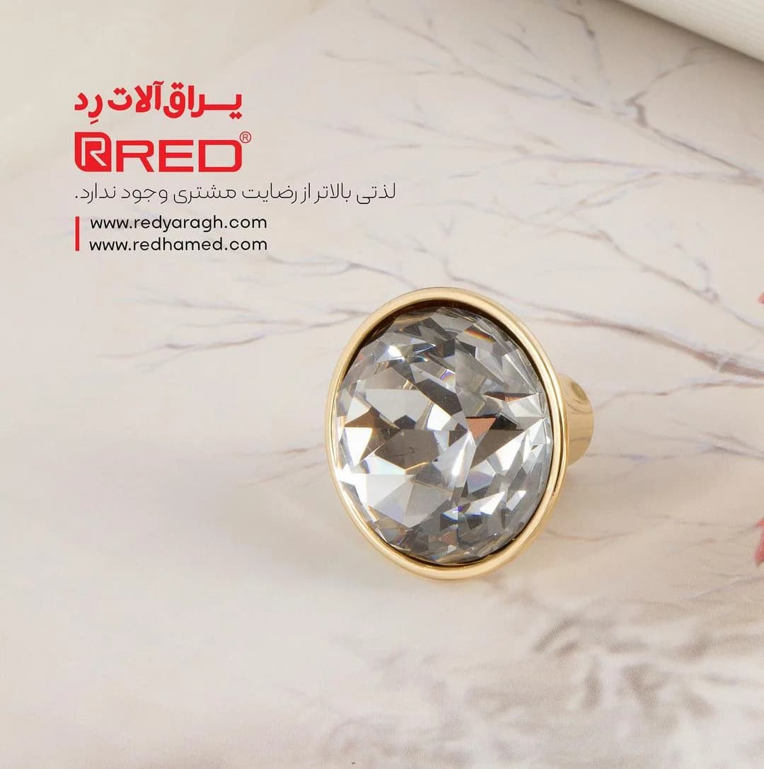 دستگیره کریستالی RED مدل HA277 طلایی — تصویر ۲