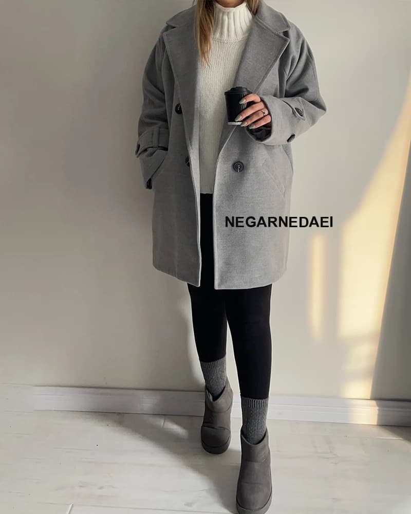 پالتو NICO طوسی (قدکوتاه) (اوتلت) — تصویر ۴