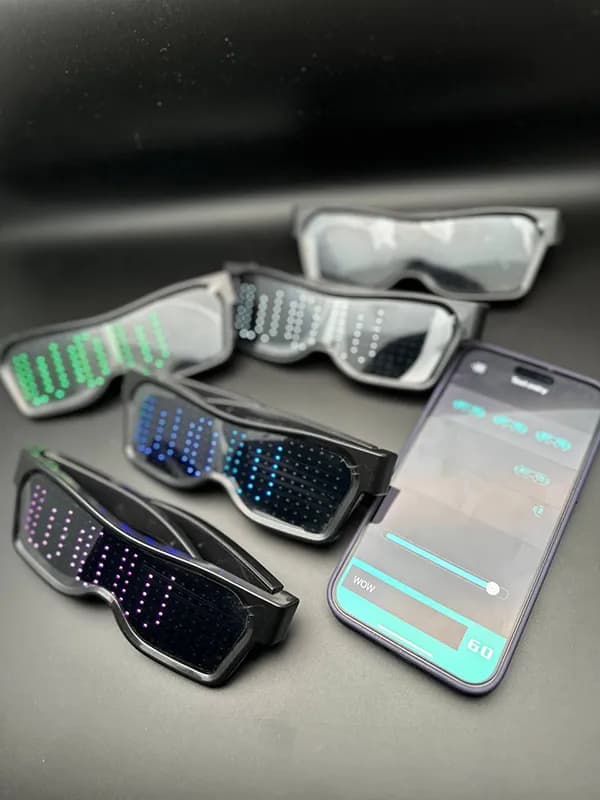عینک LED پیشرفته قابل اتصال به گوشی