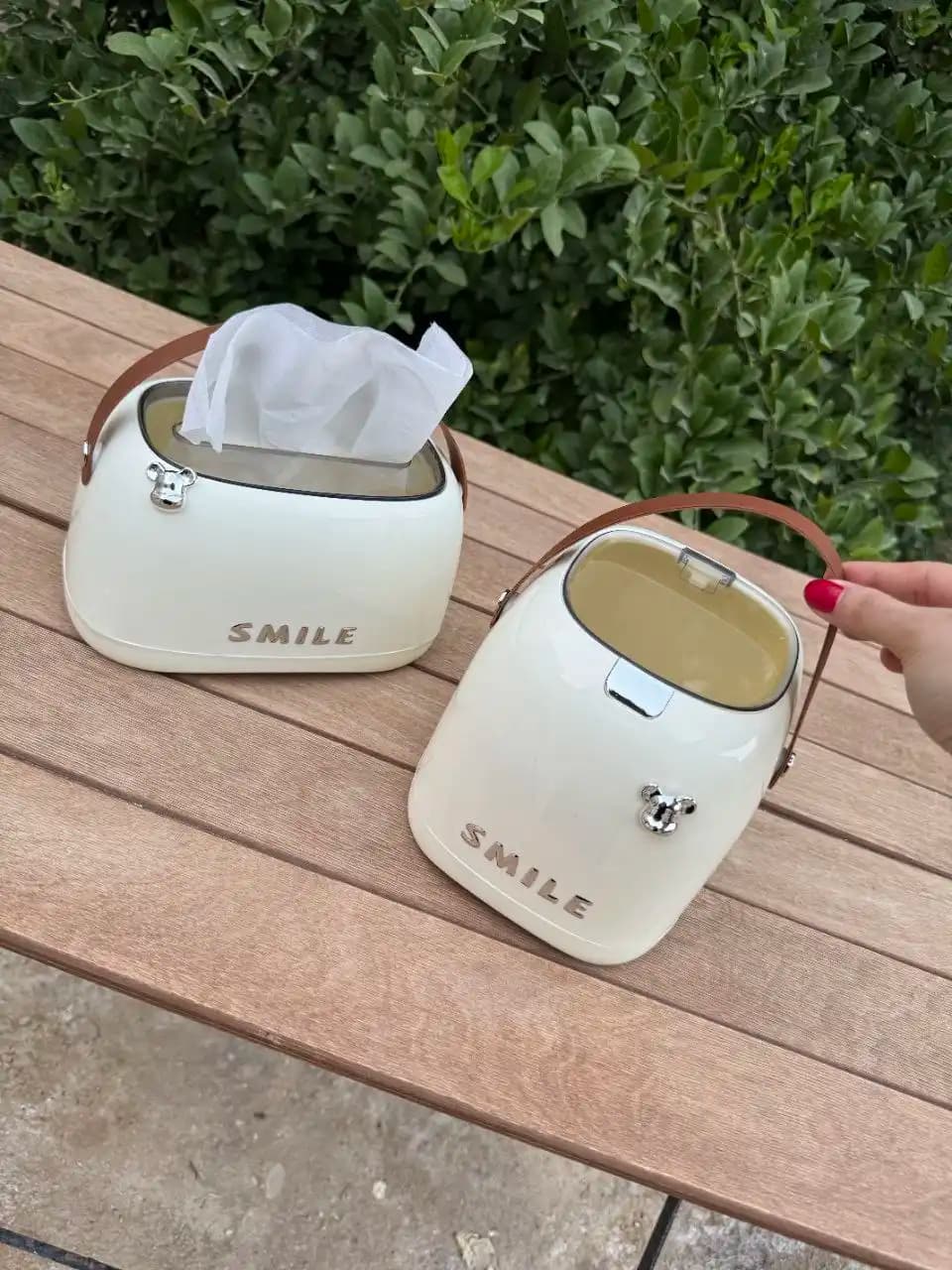 ست سطل و جا دستمال طرح SMILE