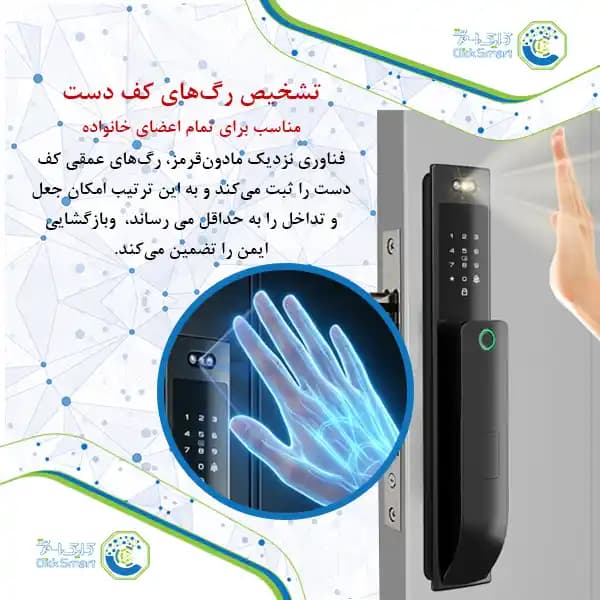 دستگیره هوشمند CL-S07 | قفل دیجیتال فول آپشن و مقاوم در برابر آب — تصویر ۶