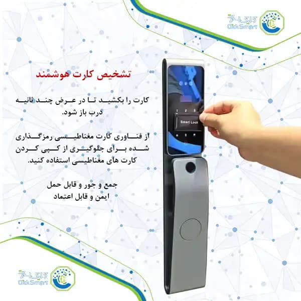 دستگیره هوشمند مدل CL-HP01 | Smart Lock فول آپشن و ضدآب | کلیک اسمارت — تصویر ۵