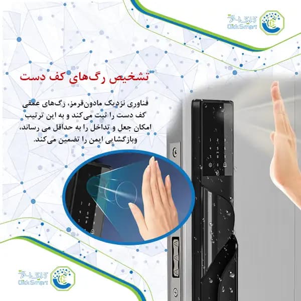 دستگیره هوشمند CL-S09 | قفل دیجیتال IP66 با تشخیص چهره و ضدآب | کلیک اسمارت — تصویر ۵